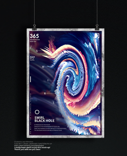 抽象艺术海报《365 SWIRL BLACK HOLE》原创设计 · 承接现代/科技/数字艺术主题海报
